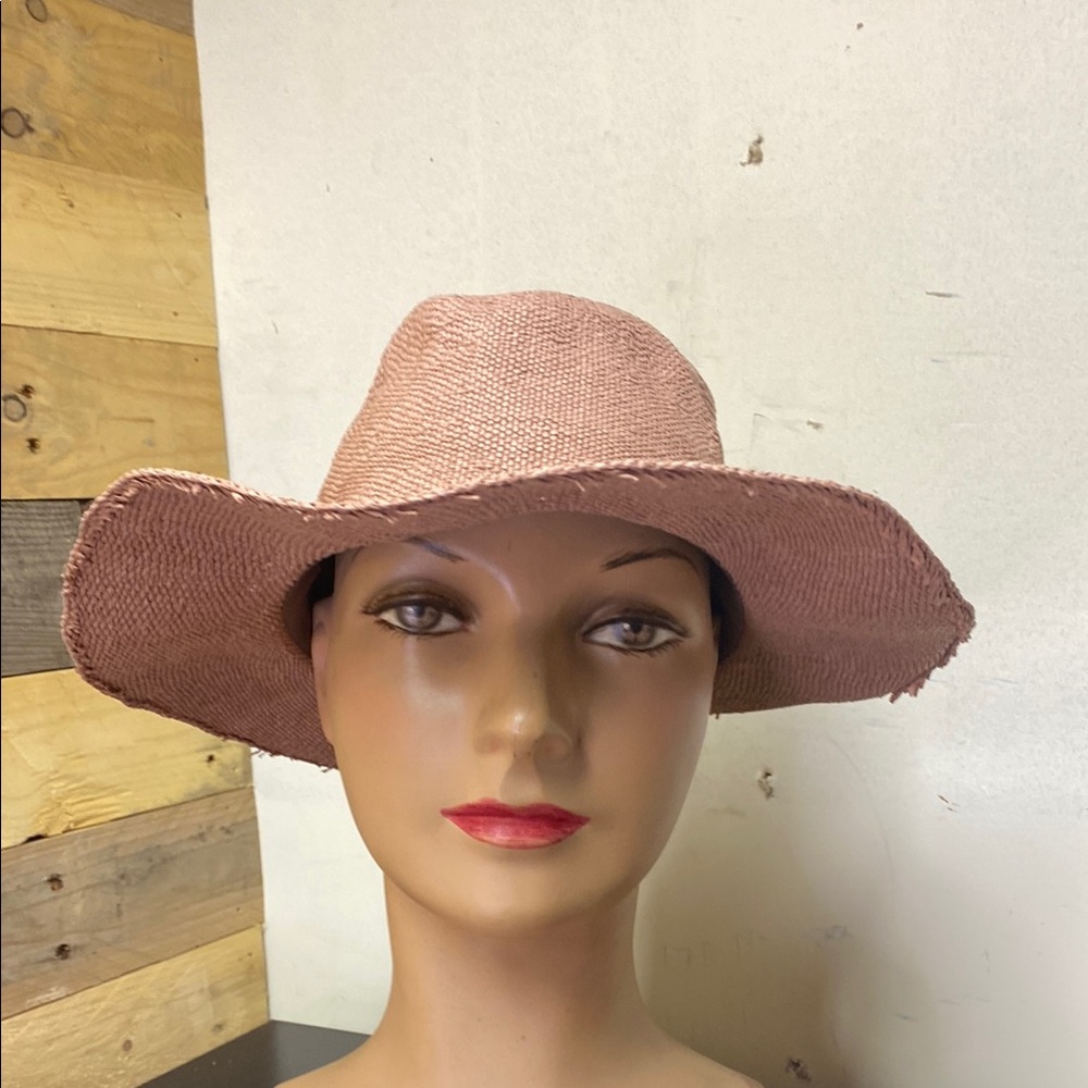 Zara cellulose lightweight hat blush sun shade NWOT festival cowgirl beach